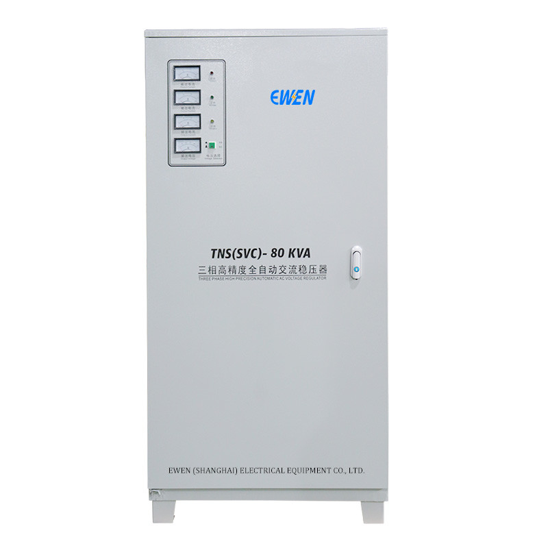 80KVA Trzyfazowy stabilizator napięcia przemysłowego Automatyczny regulator napięcia 380VAC 400VAC z serwomotorem